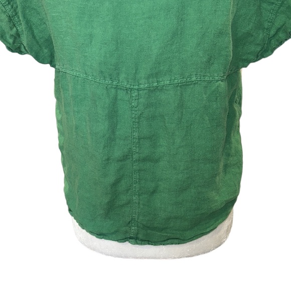 Zara Kelly Green Linen Pocket Cropped Blouse - M - Picture 10 of 14